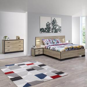 ELEOS - Chambre 160x200cm avec Commode 3 Tiroirs