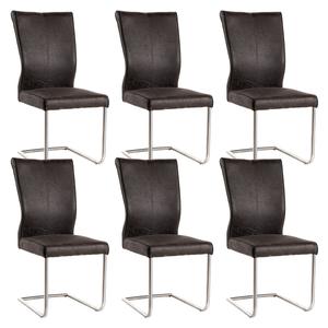 Misa - lot de 6 chaises grises piètement chromé
