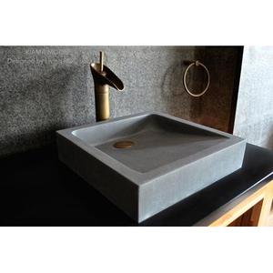 Vasque grise pierre de lave taillA e dans la masse 40cm KIAMA MOON