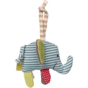 Hochet à suspendre éléphant rayé Sigikid série Green 11 cm - Hochet