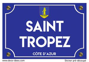 Sticker plaque de rue, SAINT TROPEZ