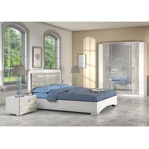 GOYA - Ensemble Lit 160x200cm + 2 Chevets + Armoire