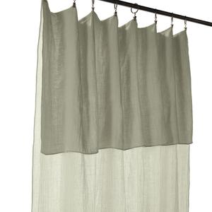 OUREA - Rideau Ajustable 140x300 cm Gaze de Coton Vert d'Eau + 8 Anneaux Pince