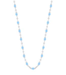 Gigi Clozeau - Femme - Collier or blanc et perles de résine 42 cm - Bleu