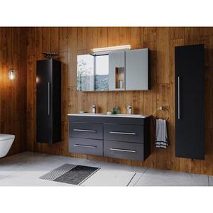 Ensemble de SDB HELIOS 4 pcs inkl. armoire toilette de miroirs en noir satiné