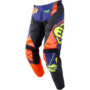 Freegun Devo Hero Pantalon de Motocross enfants, noir-bleu-jaune, taille XL pour Des gamins