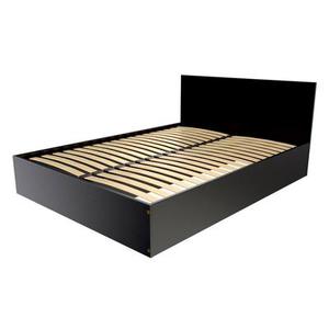Lit coffre 2 places en bois avec tête de lit - 140x190 140x190 Noir