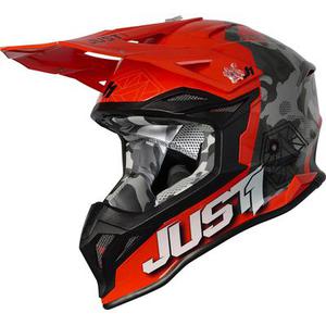 Just1 J39 Kinetic Casque Motocross, noir-orange, taille XL