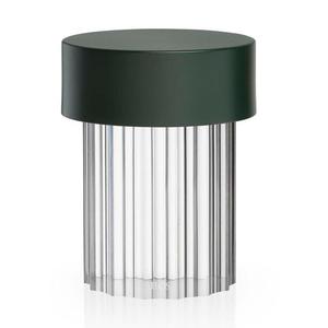 LAST ORDER-Lampe à poser d'extérieur LED sans fil en Verre strié avec variateur H14cm Vert