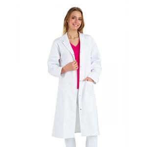 Blouse professionnelle de travail blanche à manches longues 100% coton femme restaurant médical serveur infirmier