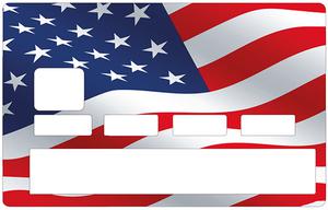 Sticker pour carte bancaire, Drapeau Americain au vent