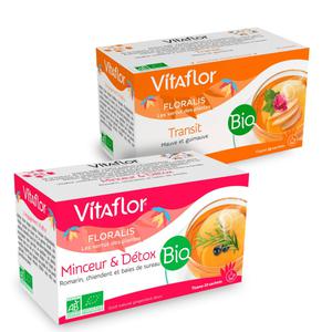 Pack Tisanes Transit & Minceur/detox – 2x20 Sachets - Drainer, Détoxifier Et Garder Un Bon Transit