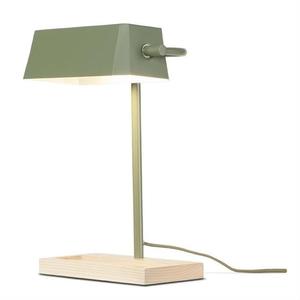 CAMBRIDGE-Lampe de bureau Bois/Métal H40cm Vert