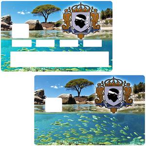 Sticker pour carte bancaire, entre terre et mer Corse