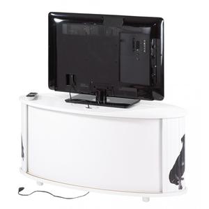 Meuble TV Blanc 110 cm Grand Ecran