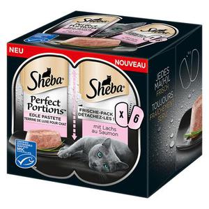 48x37,5g Sheba Perfect Portions saumon - Pâtée pour chat