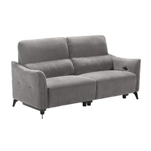 BURGOS - Canapé 3 Places Electrique Tissu Waterproof Gris