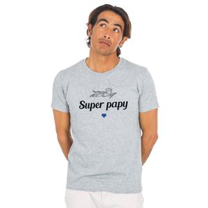 T-shirt Homme - Super Papy 2 Waf - Gris Chiné - Taille XXL