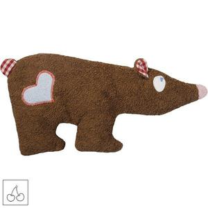 Doudou Bouillotte Efie Noyaux Cerises Ours Brun 39 cm - Doudou Bio