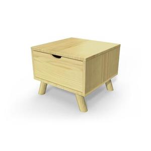 Table de chevet Scandinave bois Viking + tiroir Miel