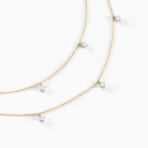 Collier Or Jaune Eclat D'etoile Oxyde De Zirconium