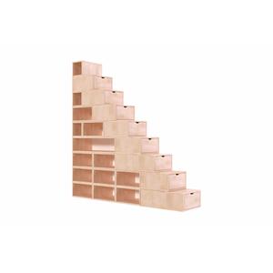 Escalier cube de rangement hauteur 225 cm - Vernis Naturel