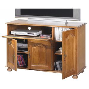 Meuble TV Hifi Chêne Grand Ecran 3 Portes