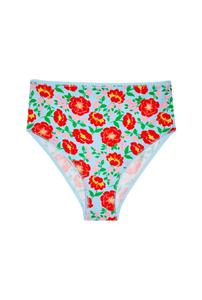 Culotte Taille Haute Coton BIO - Rosa Bleu Ciel