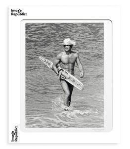Image Republic - Affiche Belmondo Ski Nautique 40 x 50 cm - Blanc