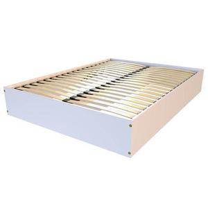 Lit coffre 2 places bois massif robuste - 140x200 - Blanc