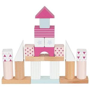 Jouets en bois Baril de construction 50 cubes Life style Framboise