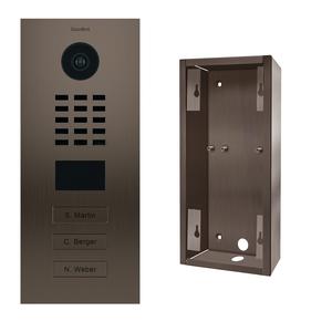 Portier vidéo IP 3 sonnettes + Support - Doorbird D2103BV Bronze