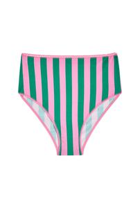 Culotte Taille Haute Coton BIO - Rayures Rose et Vert