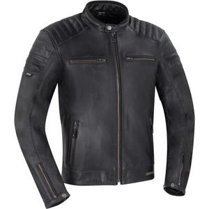 Segura Stripe Black Edition Veste en cuir de moto, noir, taille XL