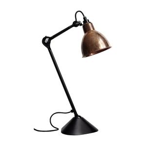 Lampe Gras N°205-Lampe de bureau corps noir acier H46cm Cuivre