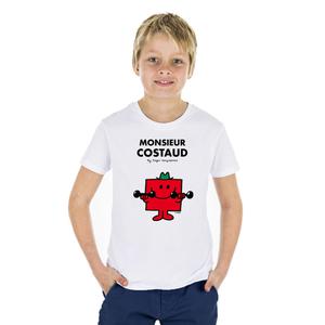 Tshirt Enfant Monsieur Costaud - Blanc - Taille 2 ans