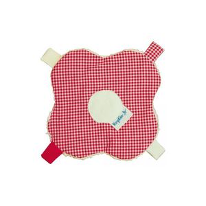 Doudou étiquettes Keptin Fleur Vichy Rouge 16cm - Doudou Etiquettes