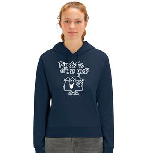 Sweat À Capuche Femme - Pipelette De Compet' - Navy - Taille M