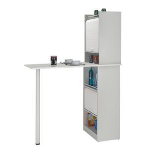 Table de cuisine et 2 Meubles de rangement Blancs - Coloris - Blanc