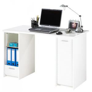 Bureau Blanc 2 Caissons Rideaux Imprimés - Coloris - Blanc