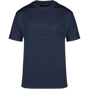 Replay Logo T-Shirt, bleu, taille S