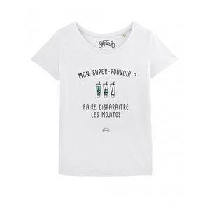 T-shirt Femme - Mon Super-pouvoir? Faire Disparaitre Les Mojitos - Blanc - Taille XL