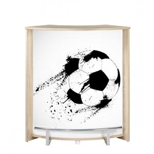 Meuble Comptoir de Bar Chêne 96 cm - Coloris - Ballon Foot Noir 216