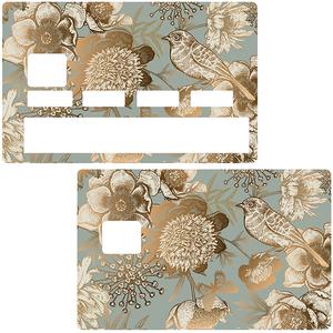 Sticker pour carte bancaire, oiseau d'or