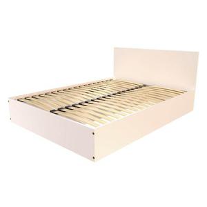 Lit coffre 2 places en bois avec tête de lit - 140x190 - Blanc