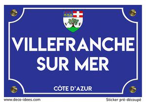 Sticker plaque de rue, VILLEFRANCHE SUR MER