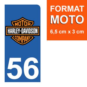 1 sticker pour plaque d'immatriculation MOTO , 56 Morbihan, V-TWIN