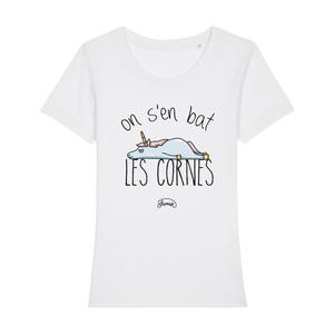 T-shirt Femme - On S'en Bat Les Cornes - Blanc - Taille L