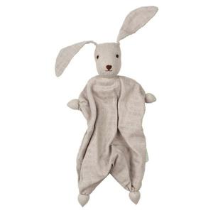 Doudou Lange bébé Coton Bio Tino Mousseline Gris Hoppa - Doudou Bio