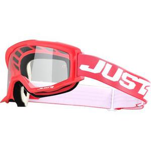 Just1 Vitro Masques de motocross, blanc-rouge